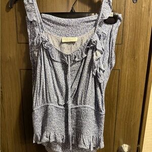 Paper Crane Light Blue Ruffle Jumpsuit